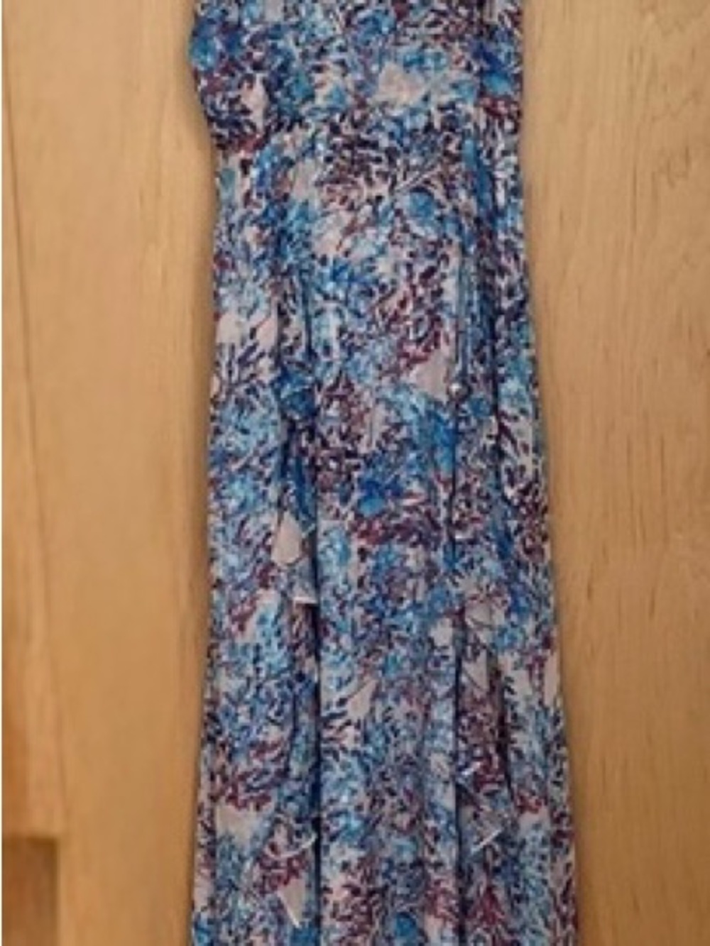Sleeveless Blue Floral Maxi Dress — Women's Casual Summer Maxi